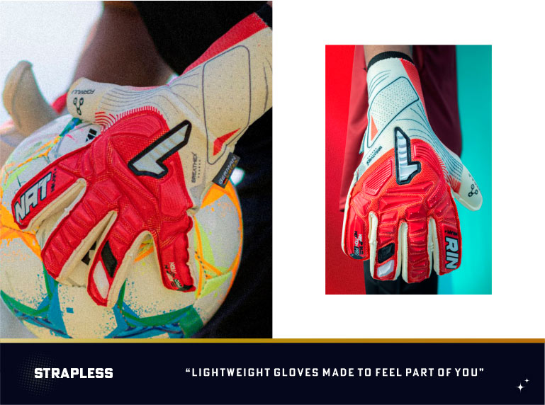 strapless goalkeeper gloves