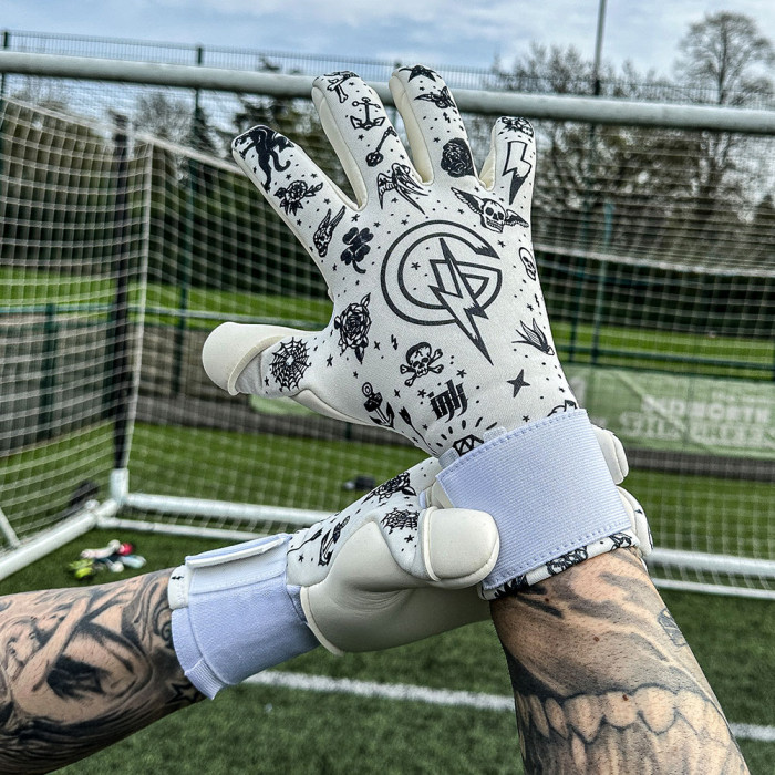 Keeper iD Goalproof INK Junior Goalkeeper Gloves White/Tattoo Navy 