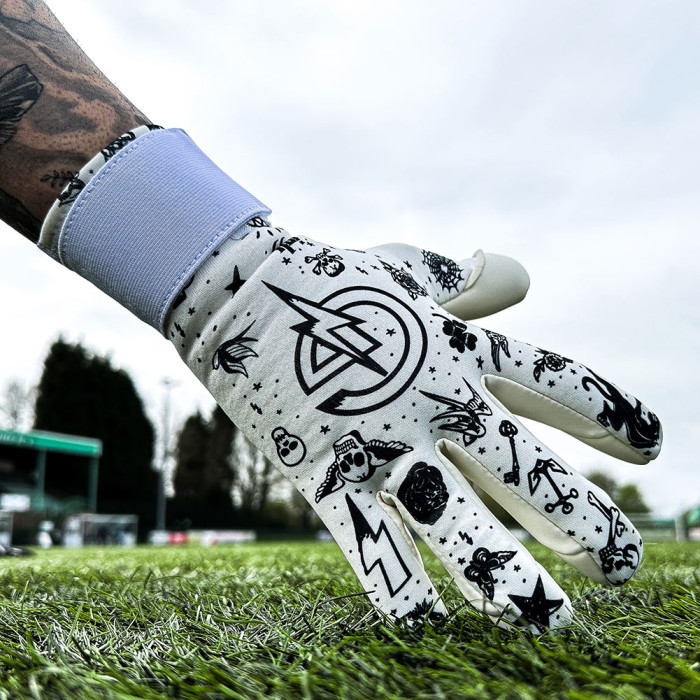 Keeper iD Goalproof INK Junior Goalkeeper Gloves White/Tattoo Navy 