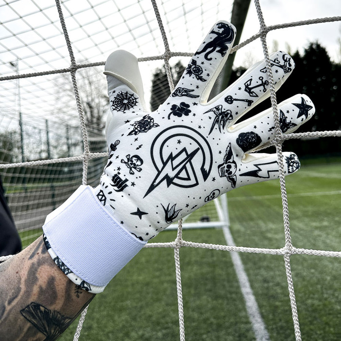 Keeper iD Goalproof INK Junior Goalkeeper Gloves White/Tattoo Navy 