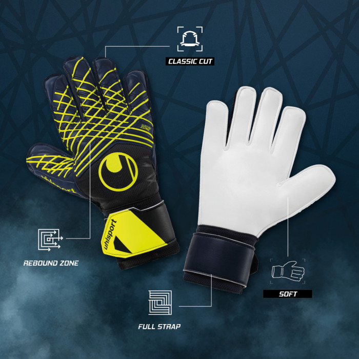 Uhlsport Prediction Soft Pro Junior Goalkeeper Gloves navy/fluo yellow