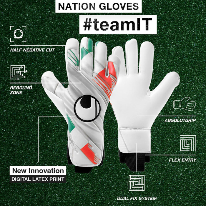 Uhlsport Absolutgrip HN Pro Italy Goalkeeper Gloves white/green/red