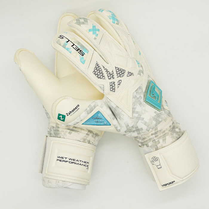 SGP202303G SELLS Wrap Aqua Pure Goalkeeper Gloves White 