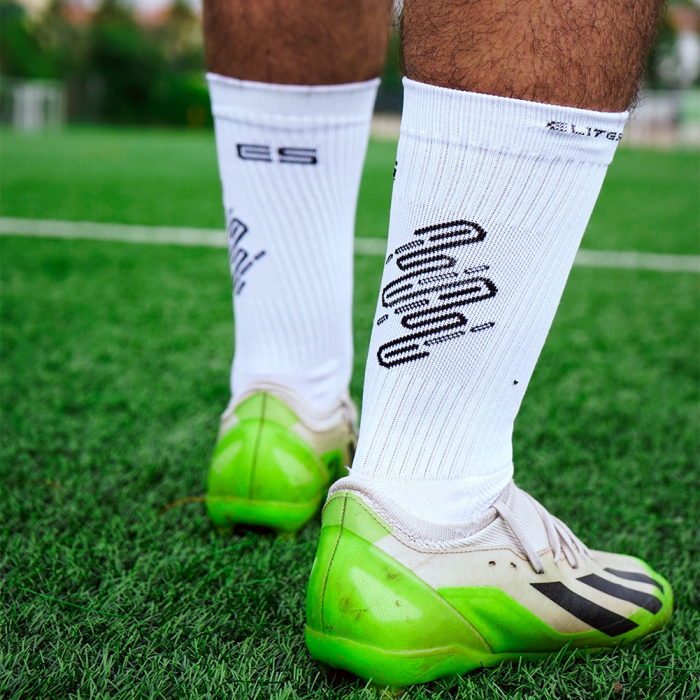 EL2W Elite Anti-slip Football Sock White