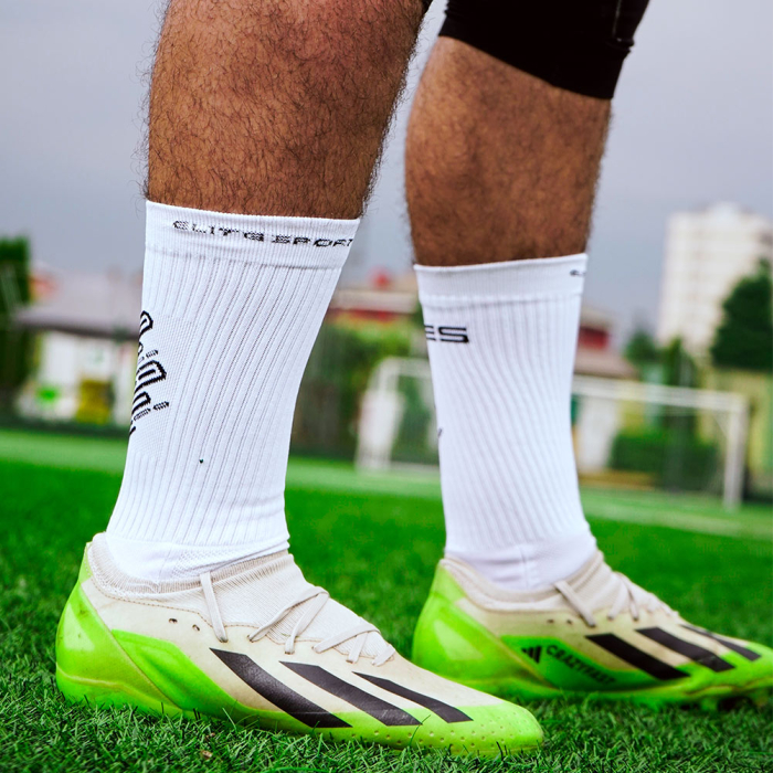 EL2W Elite Anti-slip Football Sock White