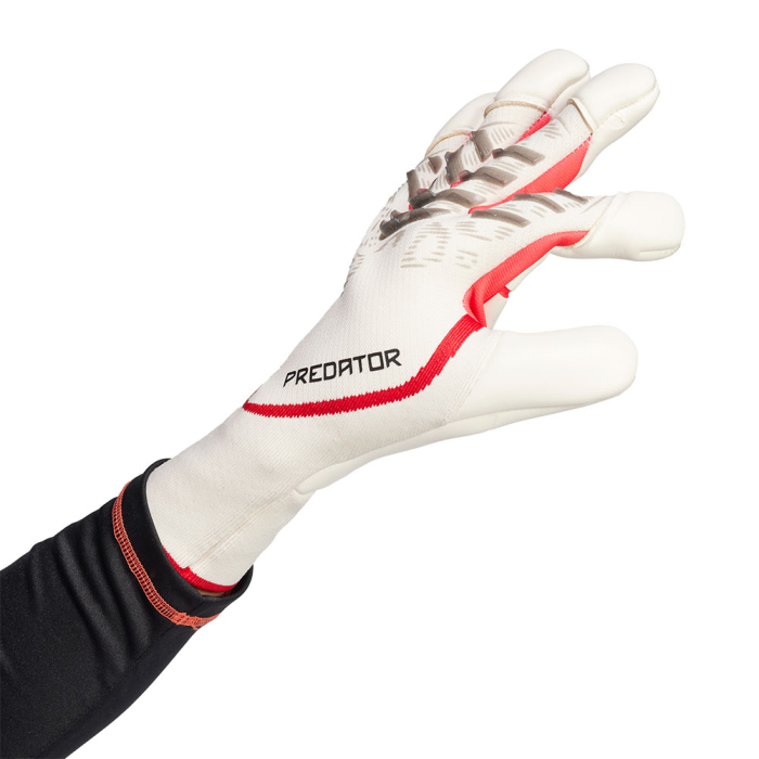 JM8344 adidas Predator 25 Pro Hybrid Goalkeeper Gloves White / Ruby Re