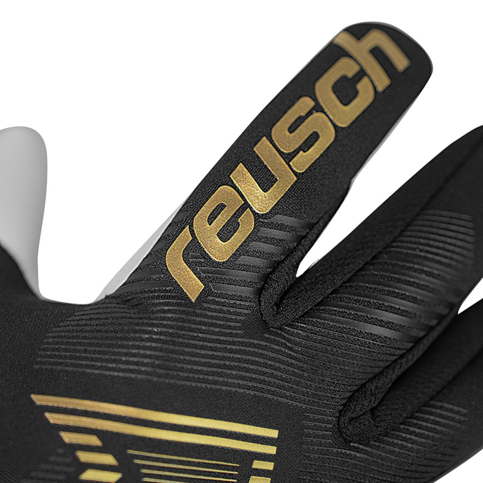 55701007707 Reusch Fastgrip Gold Goalkeeper Gloves black metallic gold