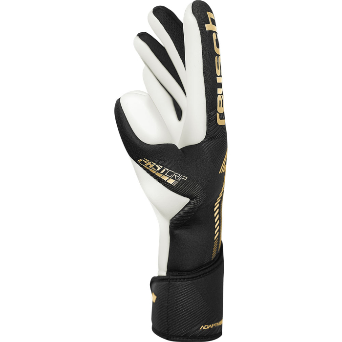 55701007707 Reusch Fastgrip Gold Goalkeeper Gloves black metallic gold