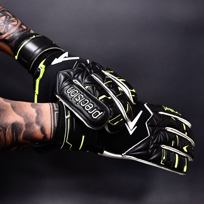 Precision Fusion X Pro Roll Finger Giga Goalkeeper Gloves Black/Fluo