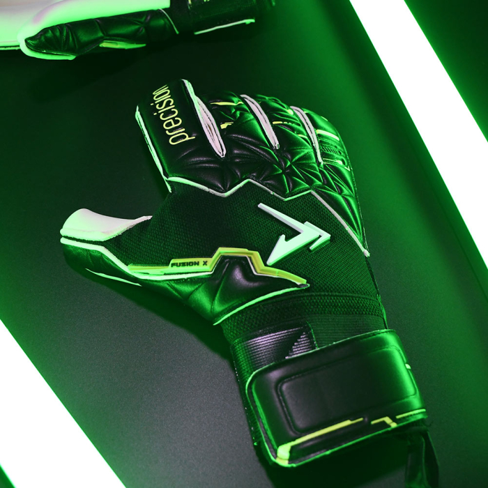 Precision Fusion X Pro Roll Finger Giga Goalkeeper Gloves Black/Fluo