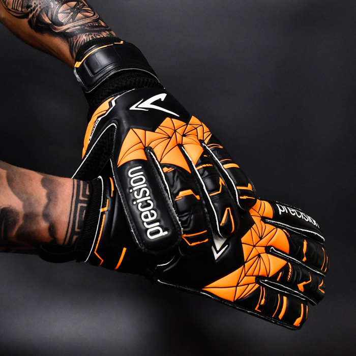 Precision Fusion X Roll Finger Protect Goalkeeper Gloves black/orange