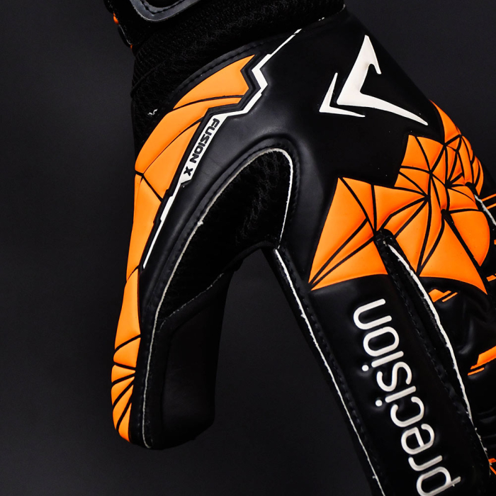 Precision Fusion X Roll Finger Protect Goalkeeper Gloves black/orange