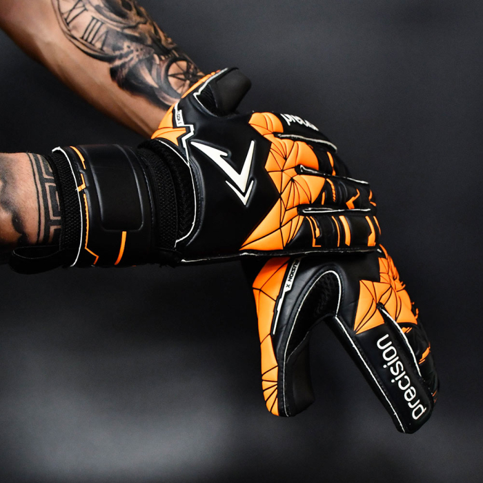 Precision Fusion X Roll Finger Protect Goalkeeper Gloves black/orange