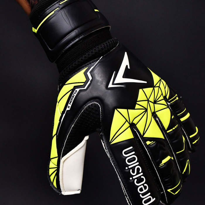 Precision Fusion X Flat Cut Finger Protect Junior Goalkeeper Gloves Bl