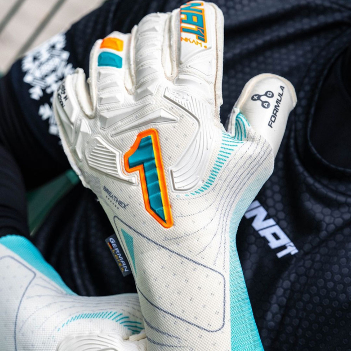 NKPP207 Rinat NKAM PRO Onana Goalkeeper Gloves White/Green Aqua