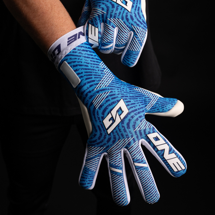 ONE OG1 Wave Negative Junior Goalkeeper Gloves Ocean Blue Wave Pack