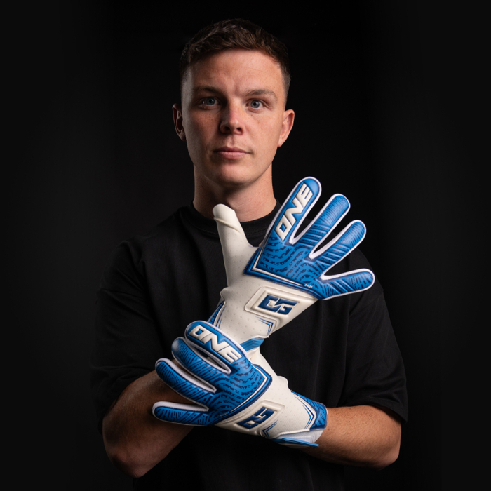 ONE NXT Pro Wave Negative Goalkeeper Gloves White/Aqua Blue Wave Pack