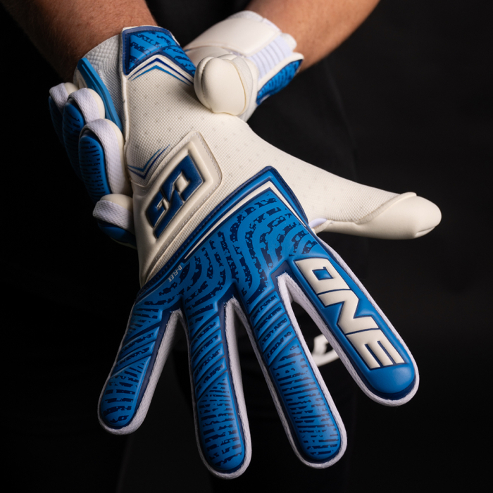 ONE NXT Pro Wave Negative Junior Goalkeeper Gloves White/Aqua Blue Wav