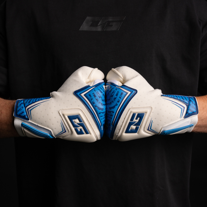 ONE NXT Pro Wave Negative Junior Goalkeeper Gloves White/Aqua Blue Wav