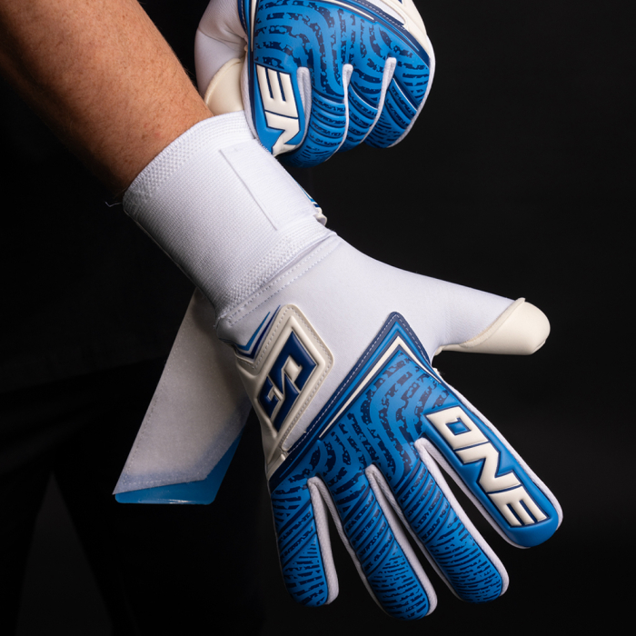 ONE NXT Advance Wave Negative Finger Protection Goalkeeper Gloves Whit