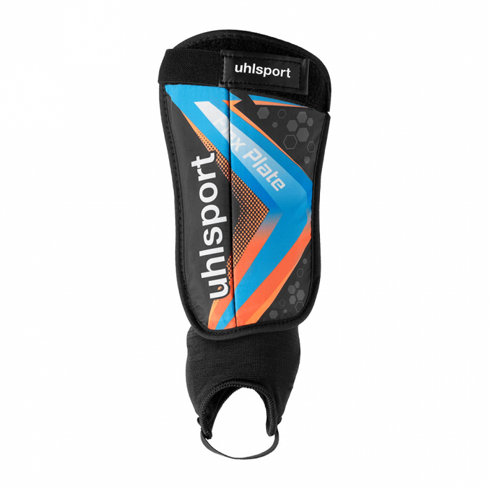 100681201 UHLSPORT FLEX PLATE Shin Guards Black/Fluo/Cyan