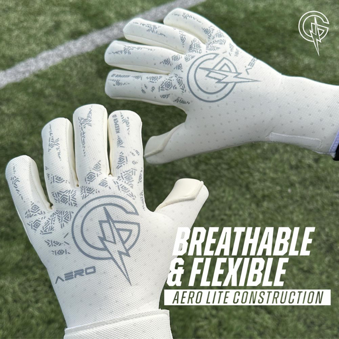 Keeper iD Goalproof Aero Lite Goalkeeper Gloves Off white / steel grey