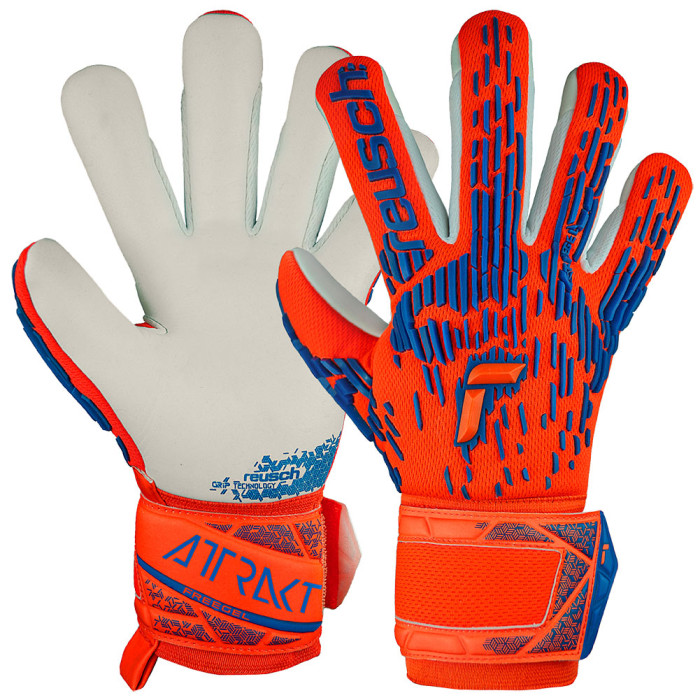 54702352210 Reusch Attrakt Freegel Silver Goalkeeper Gloves Orange