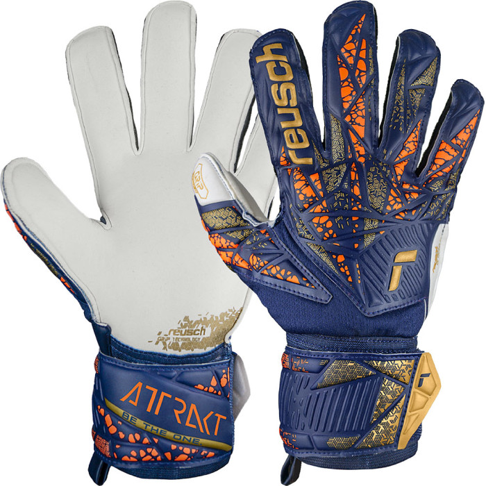 54708154410 Reusch Attrakt Grip Goalkeeper Gloves Blue/Gold