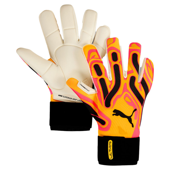 Puma ULTRA ULTIMATE Hybrid Goalkeeper Gloves Sun Stream/Sunset Glow