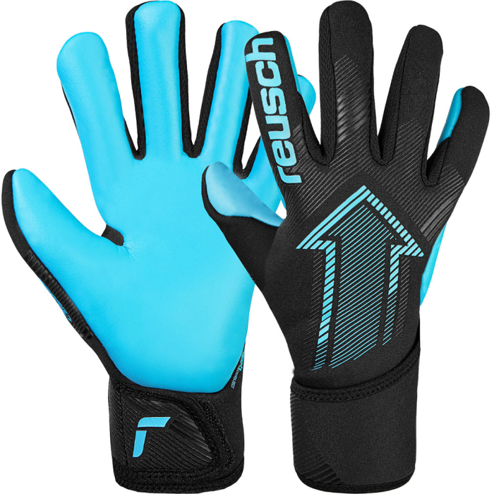 55724007736 Reusch Fastgrip Aqua Junior Goalkeeper Gloves Black/Blue