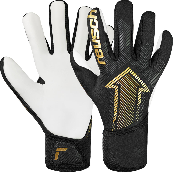 55721007707 Reusch Fastgrip Gold Junior Goalkeeper Gloves black - met gold