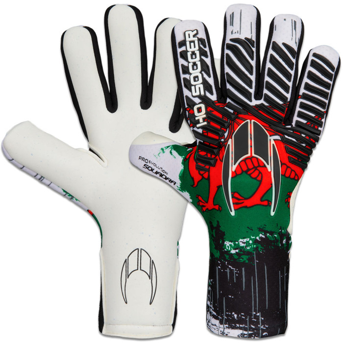 520387WAJ HO Soccer Pro Evolution SQUADRA WALES Junior Goalkeeper Gloves White/Red/Green