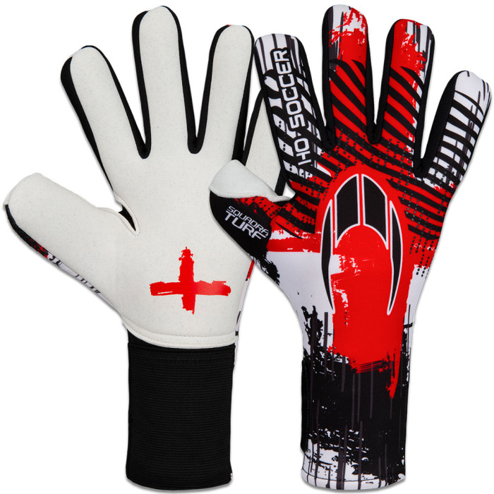 HO Soccer Squadra Turf Negative ENGLAND Junior Goalkeeper Gloves White/Red