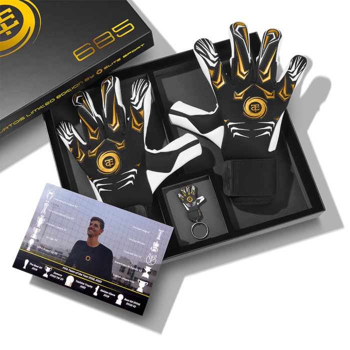 ELLTD Elite COURTOIS LIMITED EDITION Goalkeeper Gloves black - met gold