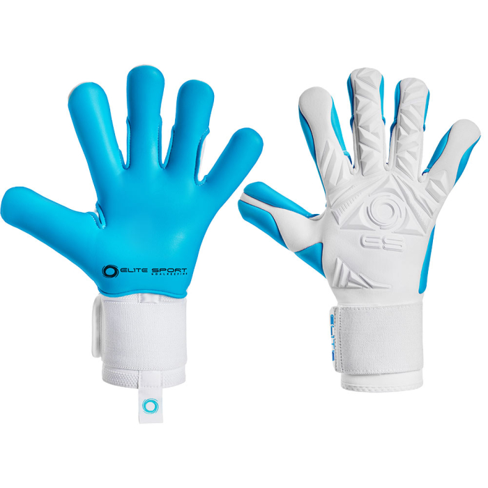 EL4NAQ Elite NEO REVOLUTION II AQUA Goalkeeper Gloves white/aqua blue