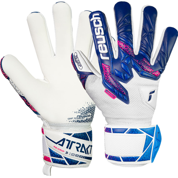 Reusch Attrakt RE:GRIP NC Junior Goalkeeper Gloves Blue/Pink/White